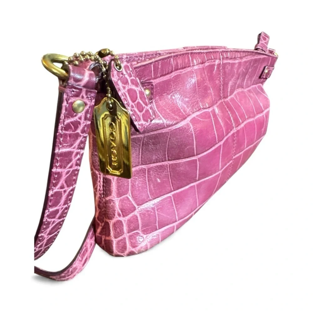 Coach Raspberry crocodile bag